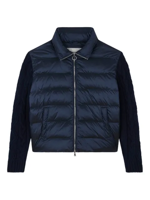 Paul & Shark Shiny hybrid down cable-knit jacket