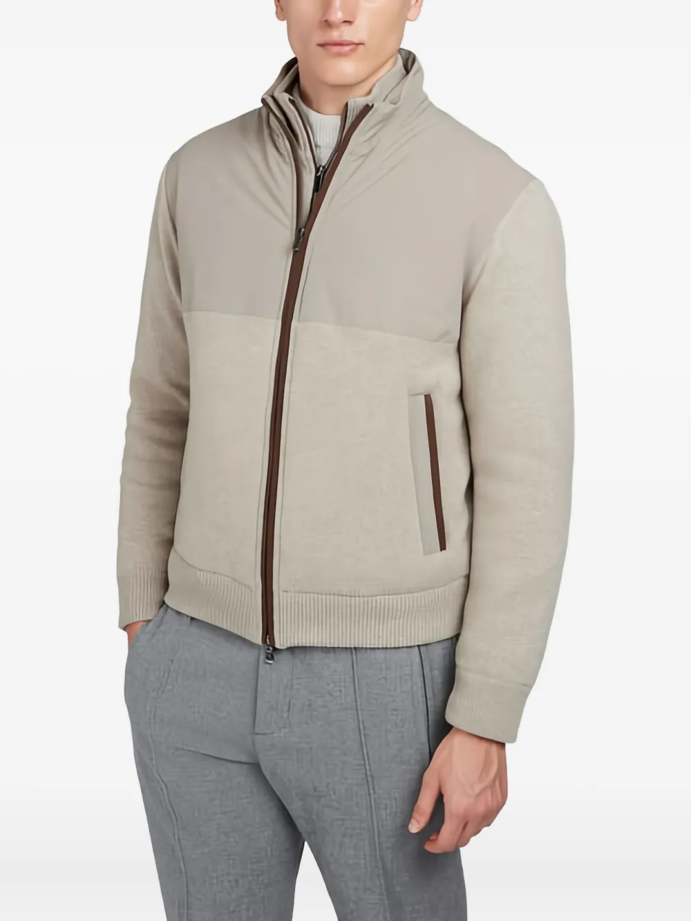 Paul & Shark Hybrid jack met rits - Beige
