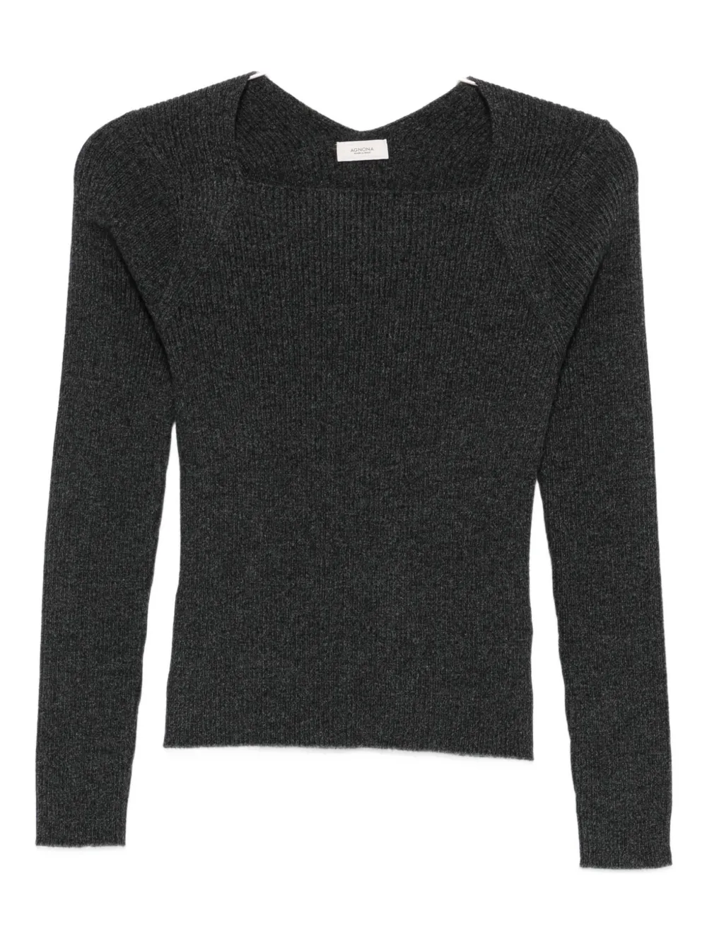 square-neck ribbed sweater