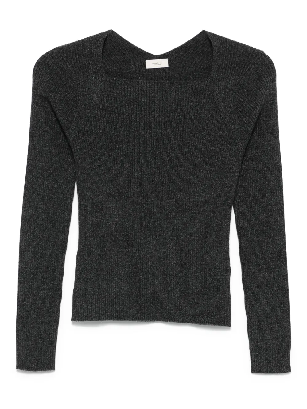 Agnona square-neck ribbed sweater | Grey | Image 1