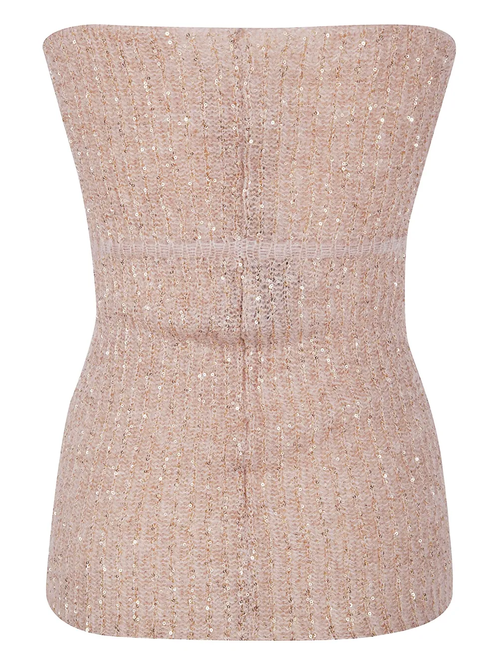 D.Exterior sequin-embellished drawstring knitted top | Knitted Sweaters | Image 2