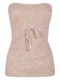 D.Exterior sequin-embellished drawstring knitted top - Pink