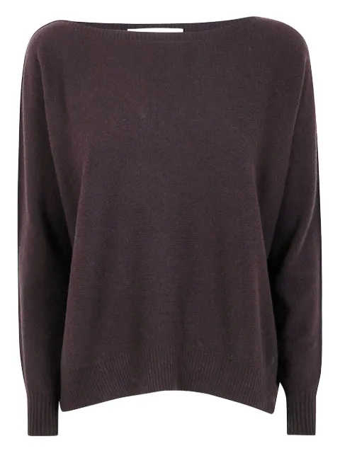 D.Exterior suéter con cuello barco