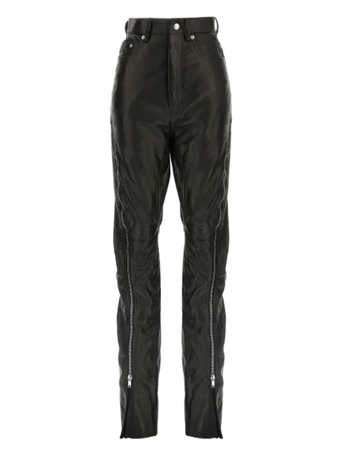 Rick Owens Bolan Banana zip-detail high-waisted leather trousers
