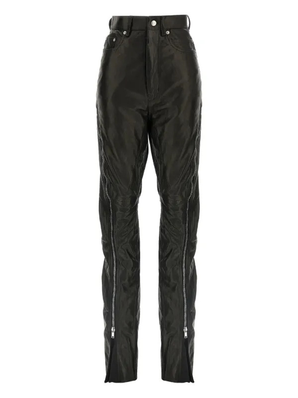 Rick Owens Bolan Banana ハイウエスト レザーパンツ | ブラック