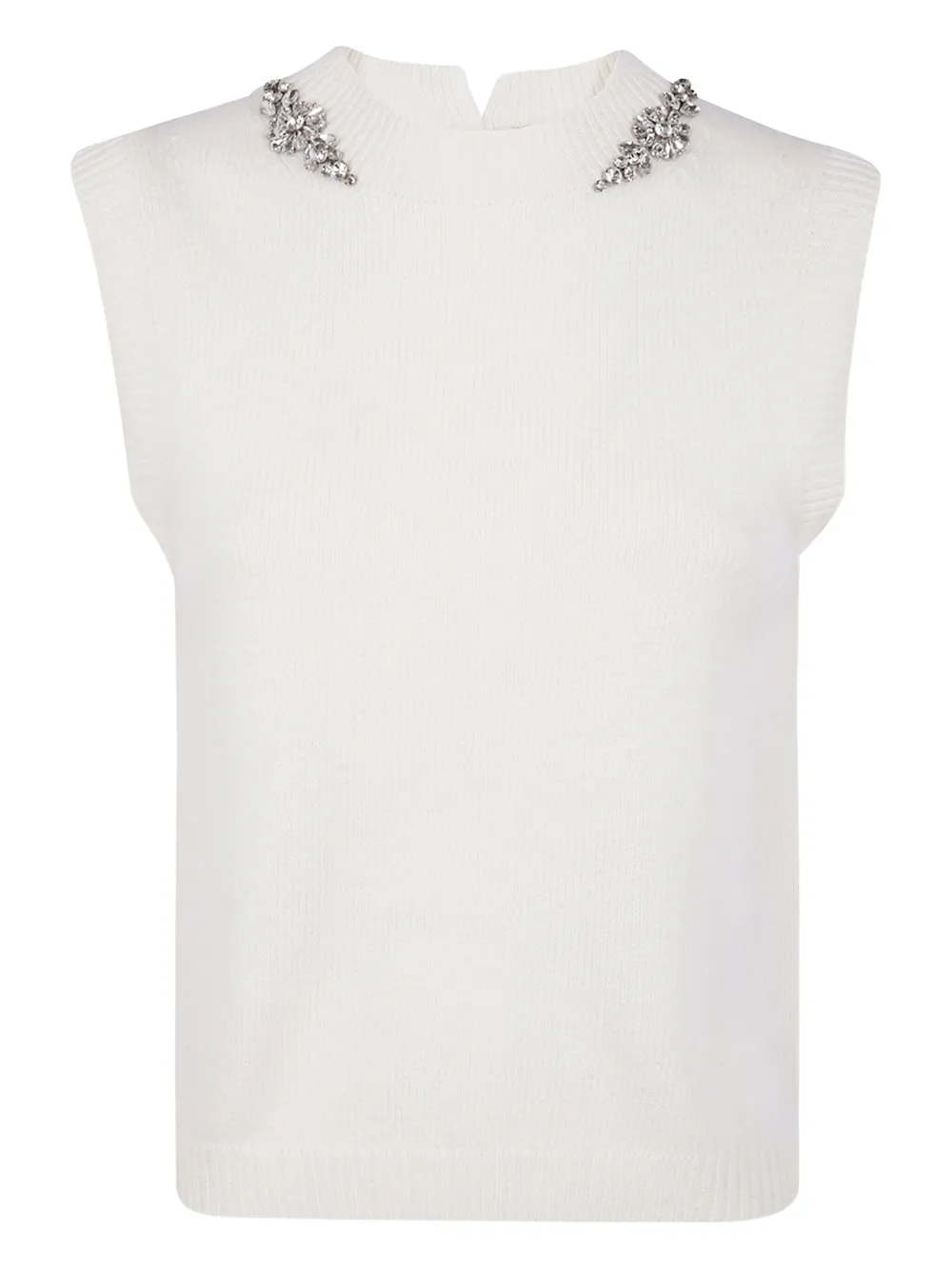 Semicouture Top verfraaid met kristallen Wit