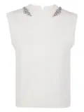 Semicouture crystal-embellished sleeveless top - White