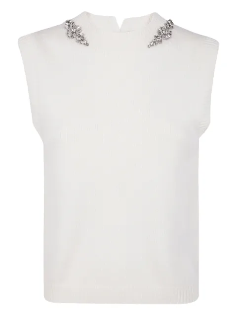 Semicouture crystal-embellished sleeveless top