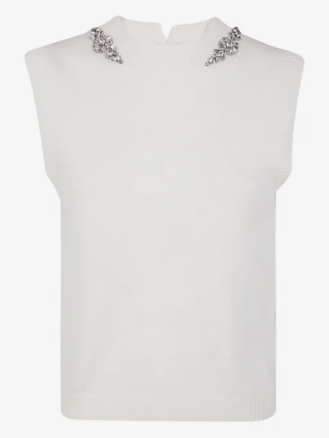 Semicouture top sin mangas con detalles de cristal
