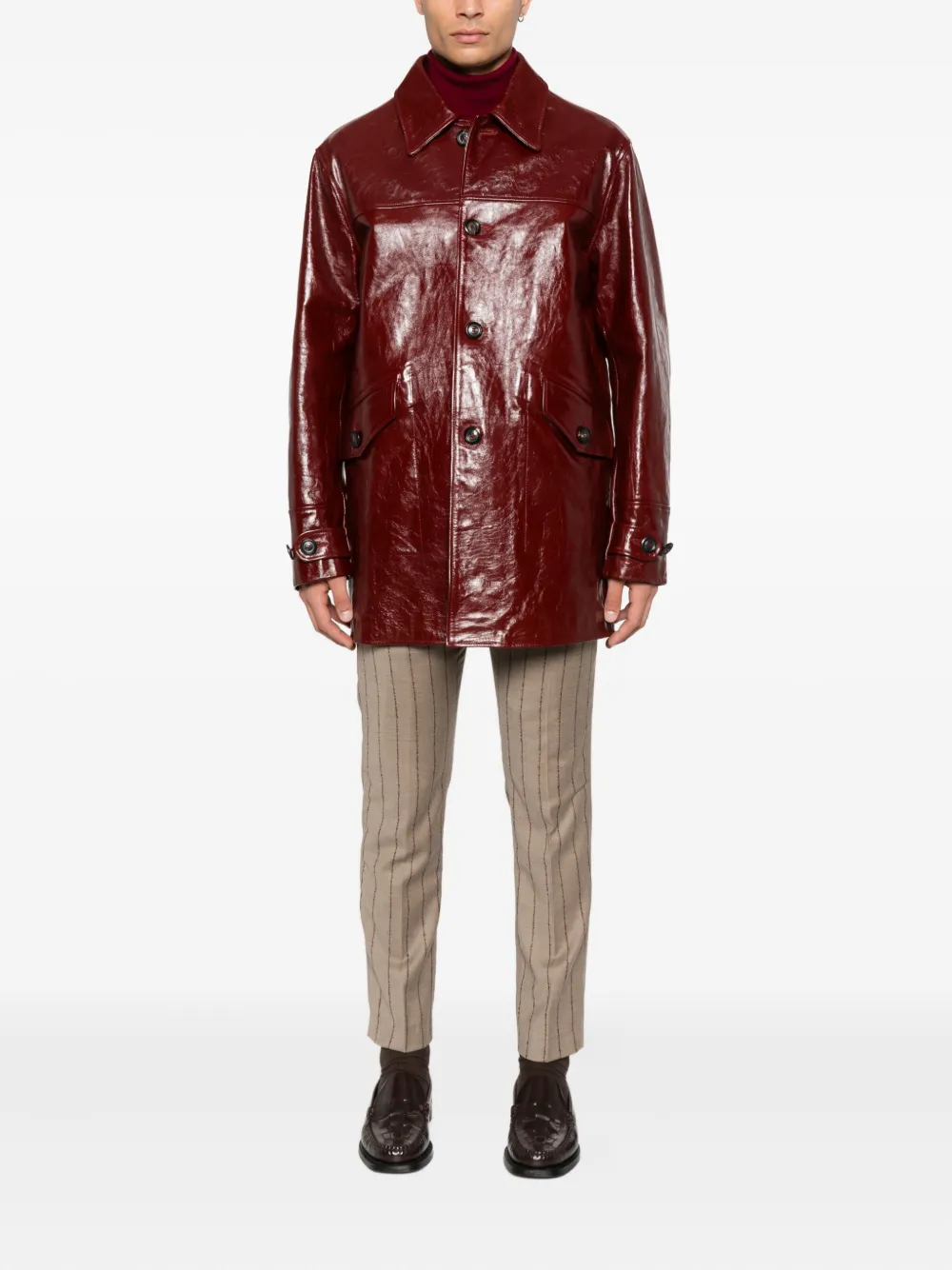 PT Torino stripe-pattern trousers - Bruin