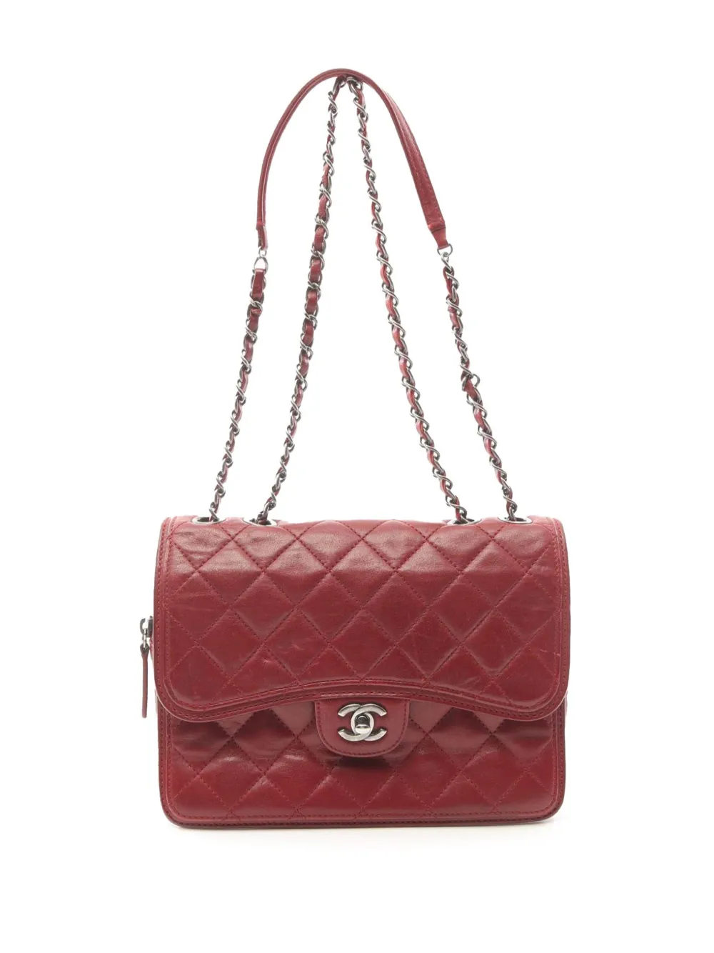 CHANEL Pre-Owned 2013-2014 Medium Quilted Lambskin Citizen Zip Flap crossbody bag | Red | Image 1