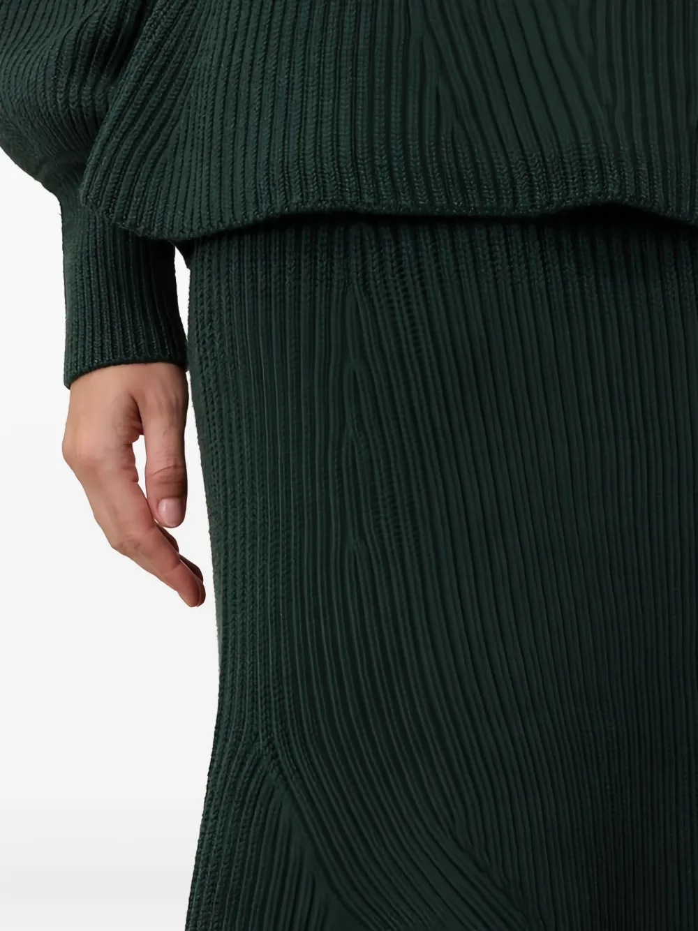 Zimmermann Hypnotic Ribbed Midi Skirt In Green