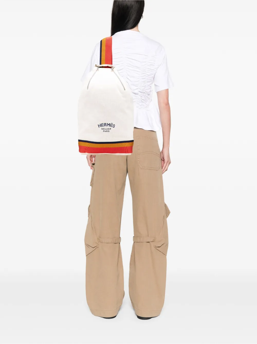 Hermès Pre-Owned 2000-2015 Toile Chevron Cavalier Sling Bag backpack | Pre-Owned | Image 2