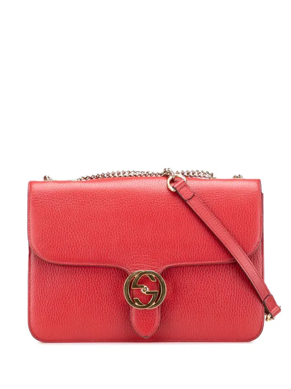 Gucci Pre-Owned 2000-2015 Medium Dollar Calfskin Interlocking G Crossbody  Bag Red FARFETCH IN - Main Image