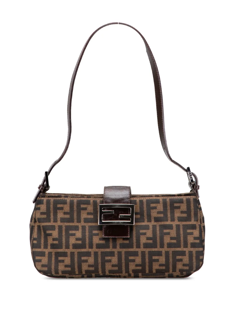 Pre-owned Fendi 20th Century Zucca Canvas Shoulder Bag In Brown