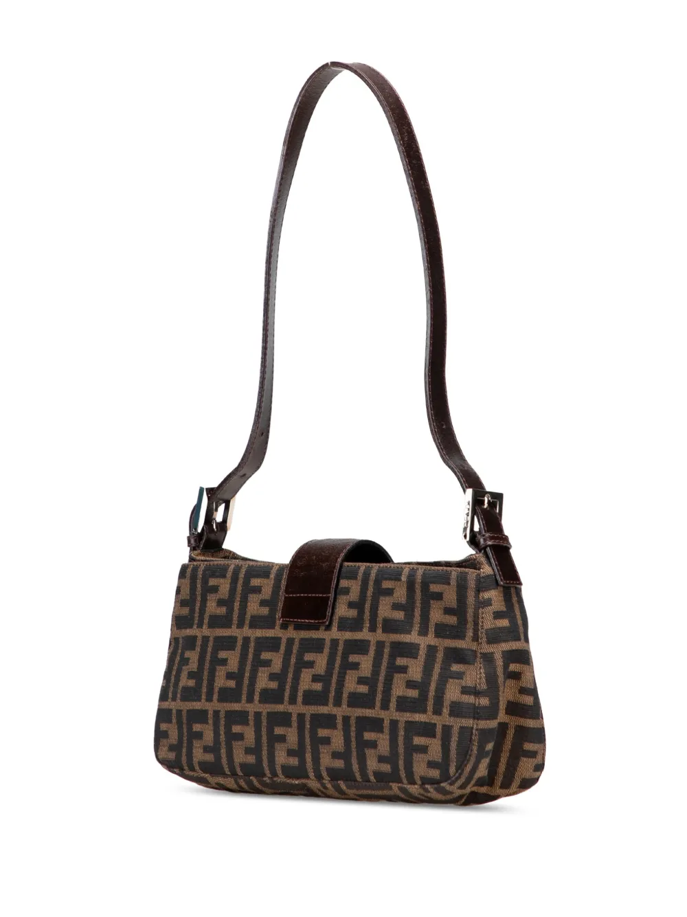 Pre-owned Fendi 20th Century Zucca Canvas Shoulder Bag In Brown