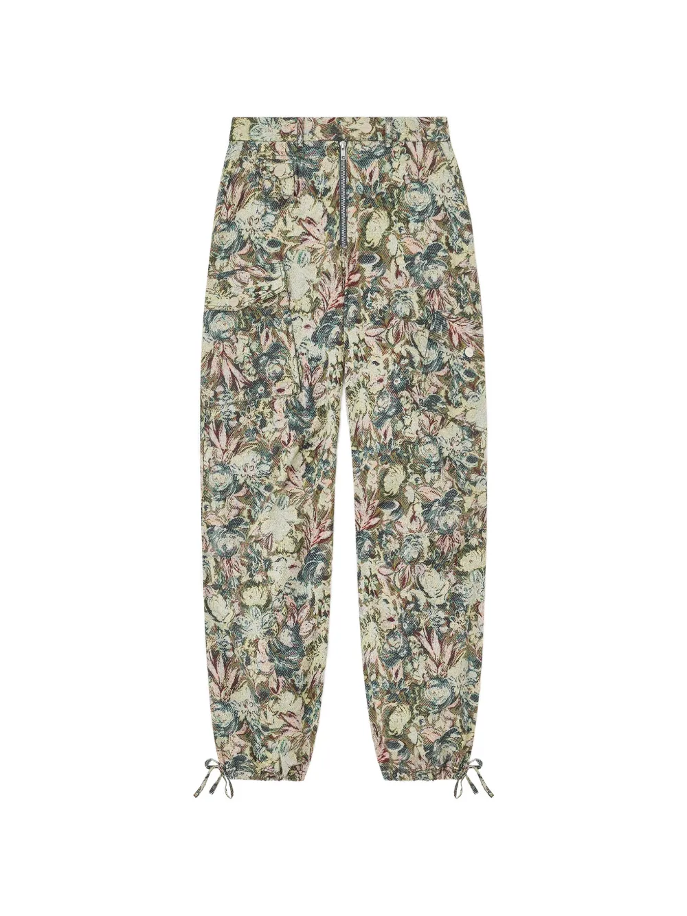 GANNI Broek met bloemenprint Beige