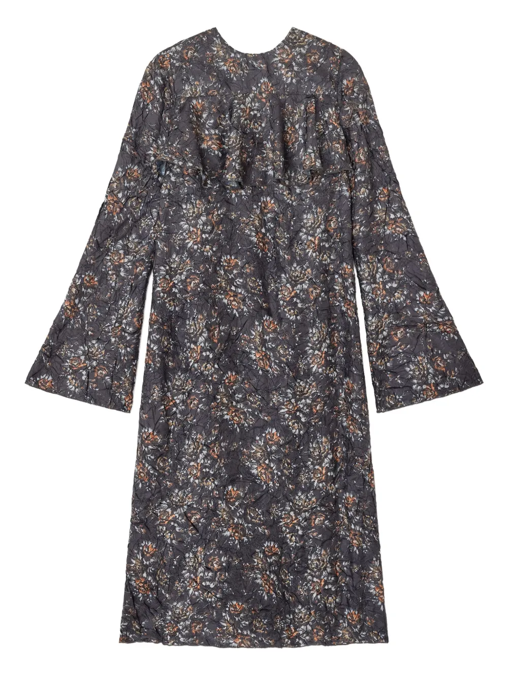 GANNI floral-print ruffled dress | Blue | Image 1
