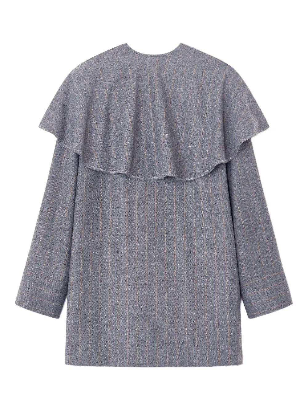 GANNI pinstripe ruffled dress | Grey | Image 1