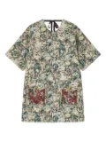 GANNI floral-print pocket mini dress - Neutrals