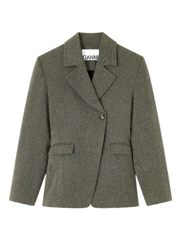 GANNI ノッチドラペル ジャケット | グリーン | FARFETCH JP