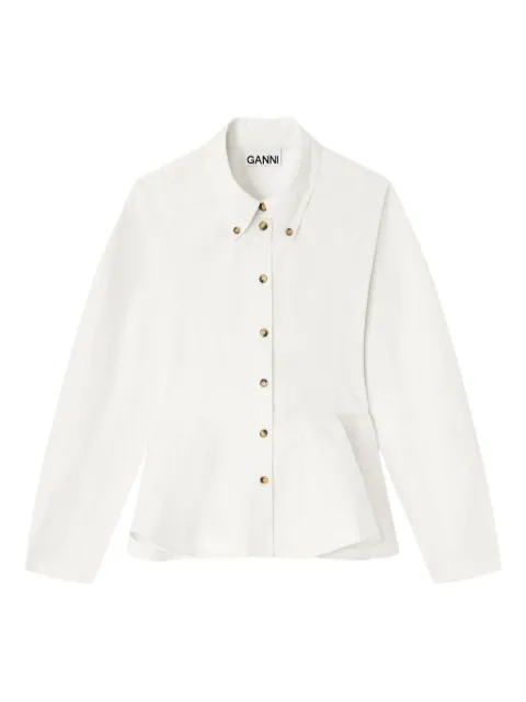 GANNI peplum-detail button shirt