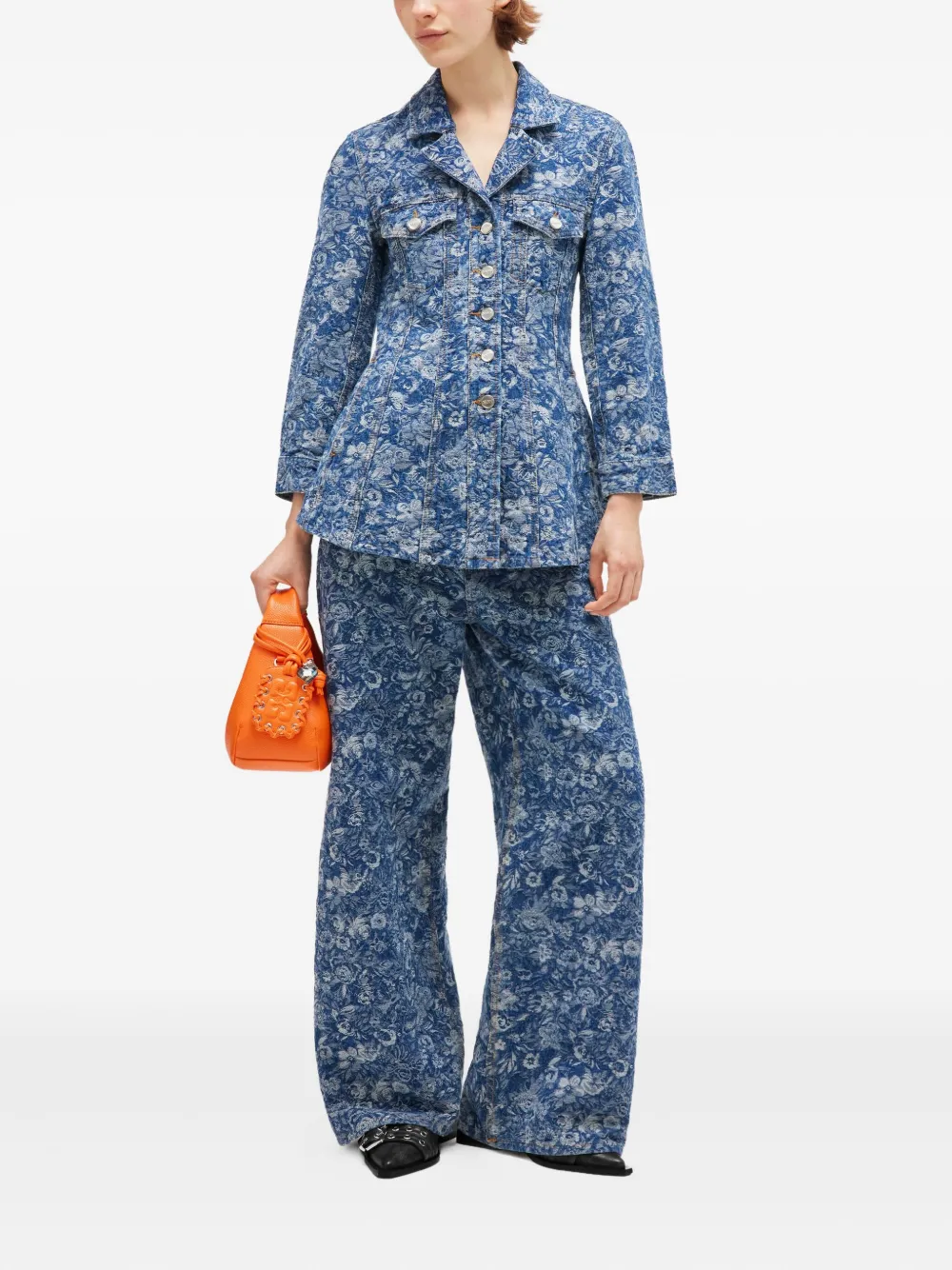 GANNI floral-print denim jacket | Denim Jackets | Image 2