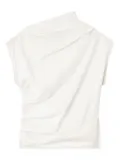 GANNI draped cowl-neck top - Neutrals