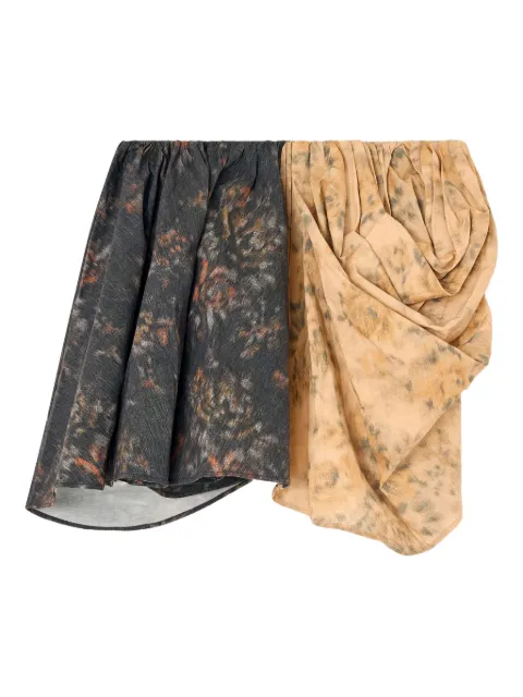 GANNI printed draped mini skirt