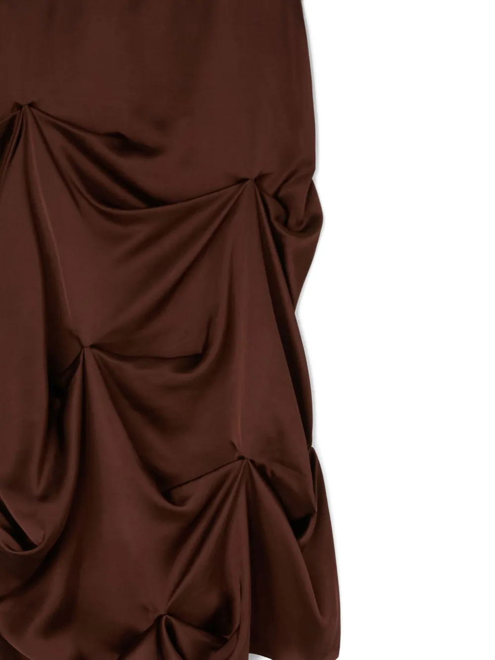 GANNI gathered midi skirt - Bruin