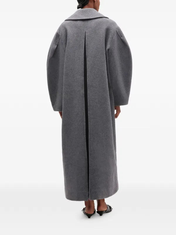 GANNI バルーンスリーブ ダブルコート | グレー | FARFETCH JP