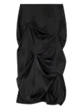 GANNI floral-pattern draped mini skirt - Black