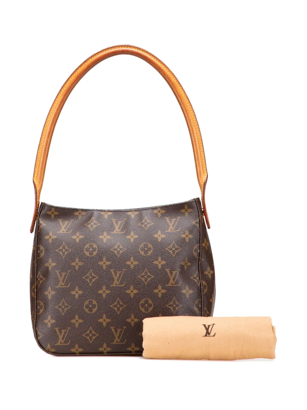 Pre-owned Louis Vuitton 2001 Monogram Looping Mm Shoulder Bag In Brown