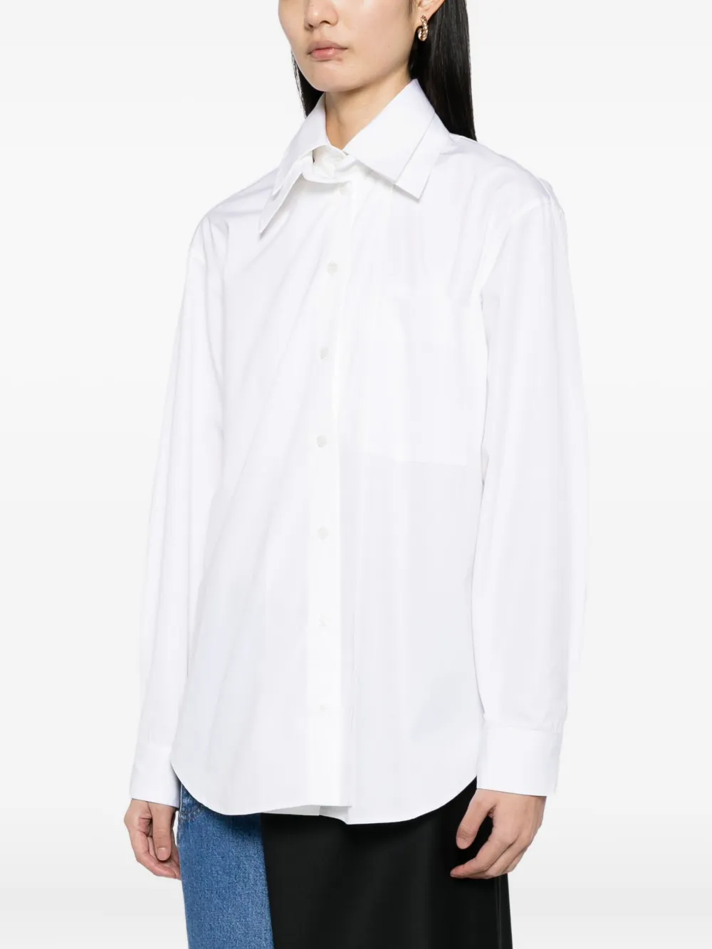 Litkovska Double-collar Poplin Shirt In White