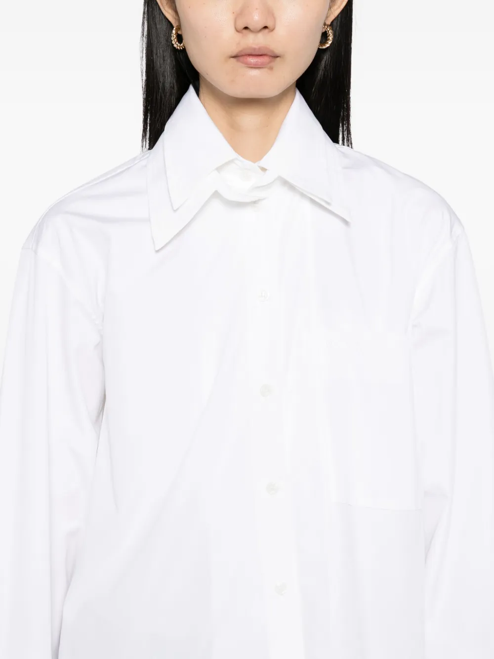 Litkovska Double-collar Poplin Shirt In White