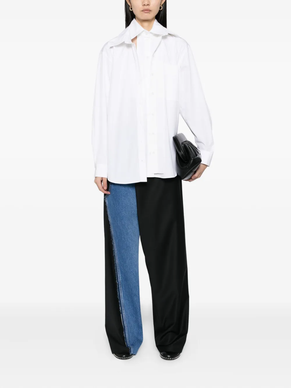 Litkovska Double-collar Poplin Shirt In White