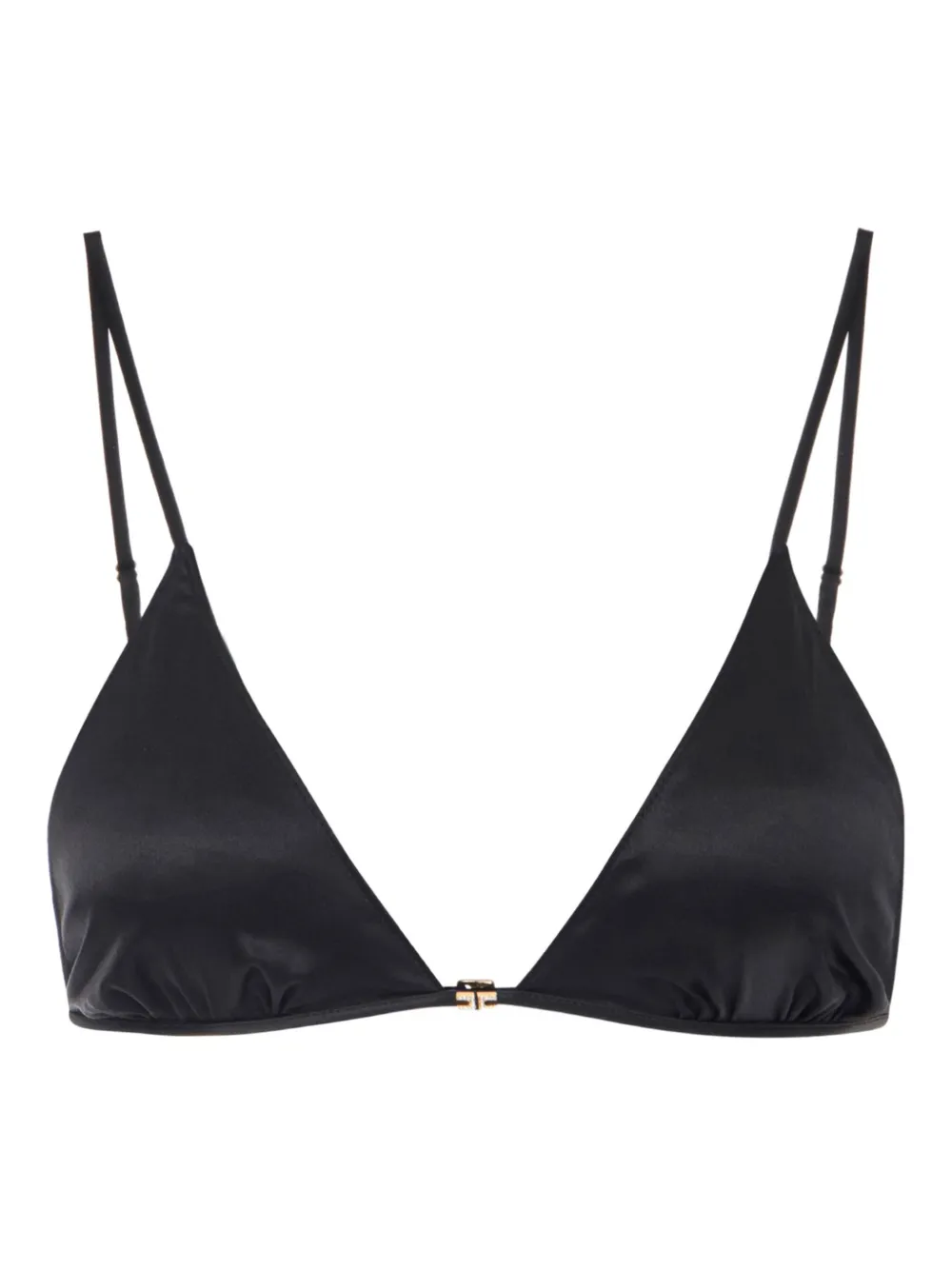 Elisabetta Franchi Satin Triangle Bra In Black
