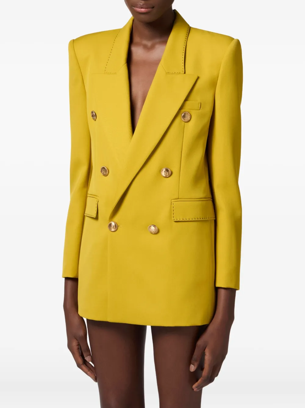 Elisabetta Franchi double-breasted blazer Geel