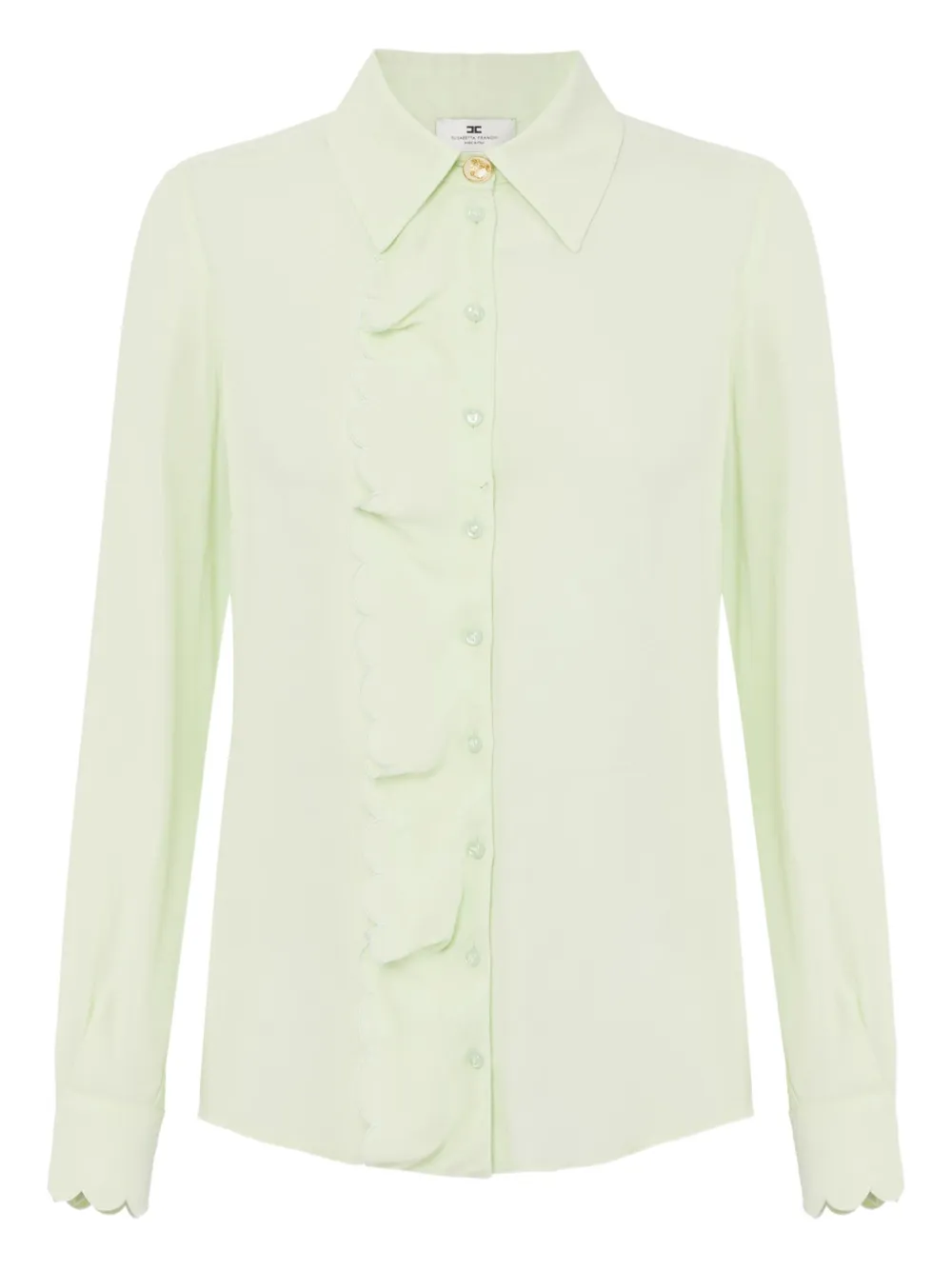 Elisabetta Franchi ruffled-detail shirt Groen