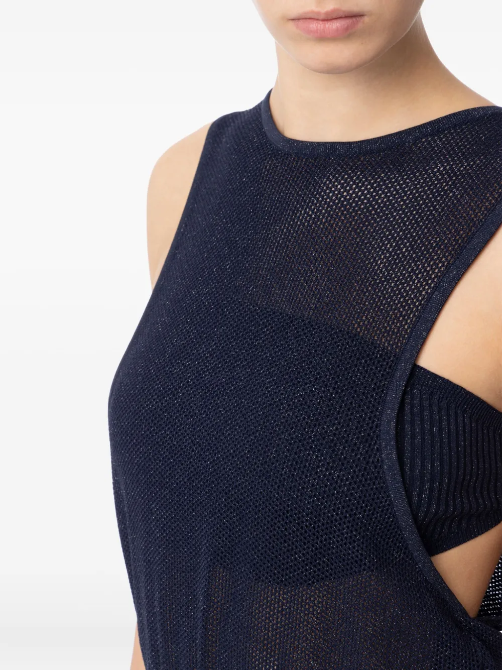 Elisabetta Franchi mesh-knit top Blauw