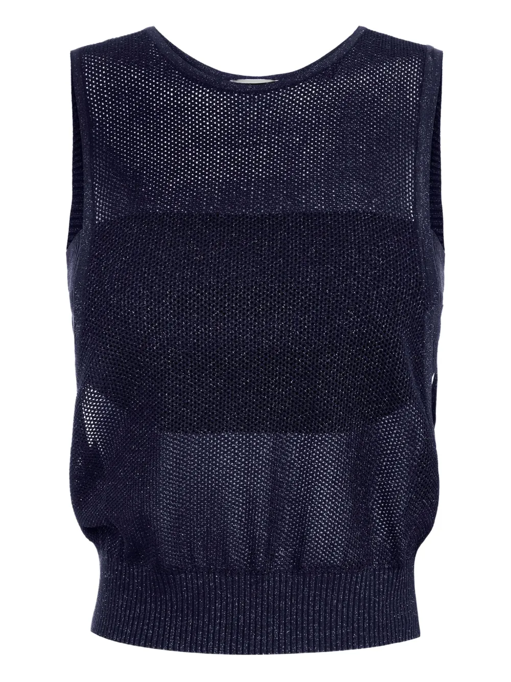 Elisabetta Franchi mesh-knit top Blauw