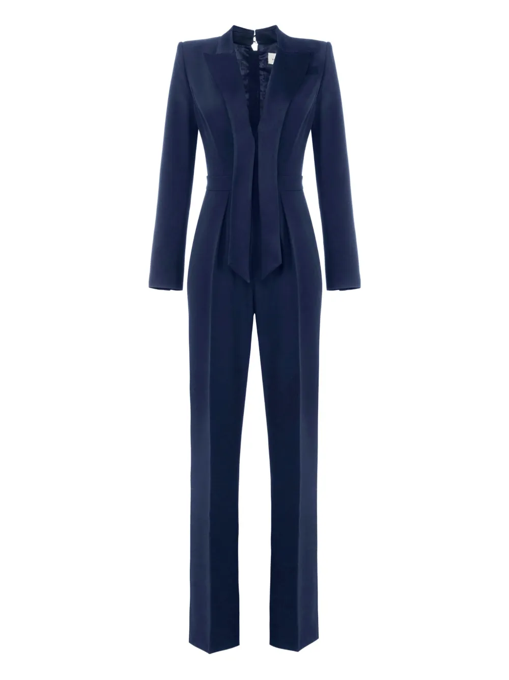 Elisabetta Franchi V-neck long-sleeves jumpsuit Blauw