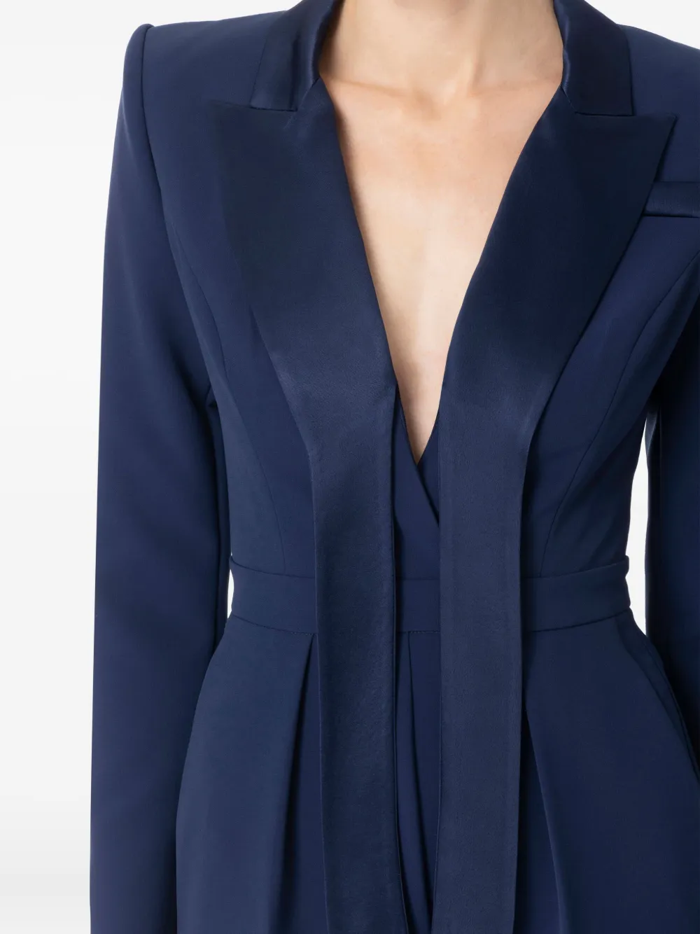 Elisabetta Franchi V-neck long-sleeves jumpsuit Blauw