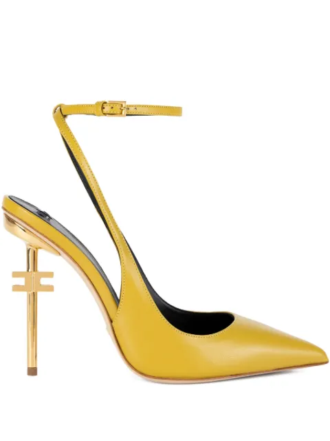 Elisabetta Franchi 105mm logo-detail slingback pumps