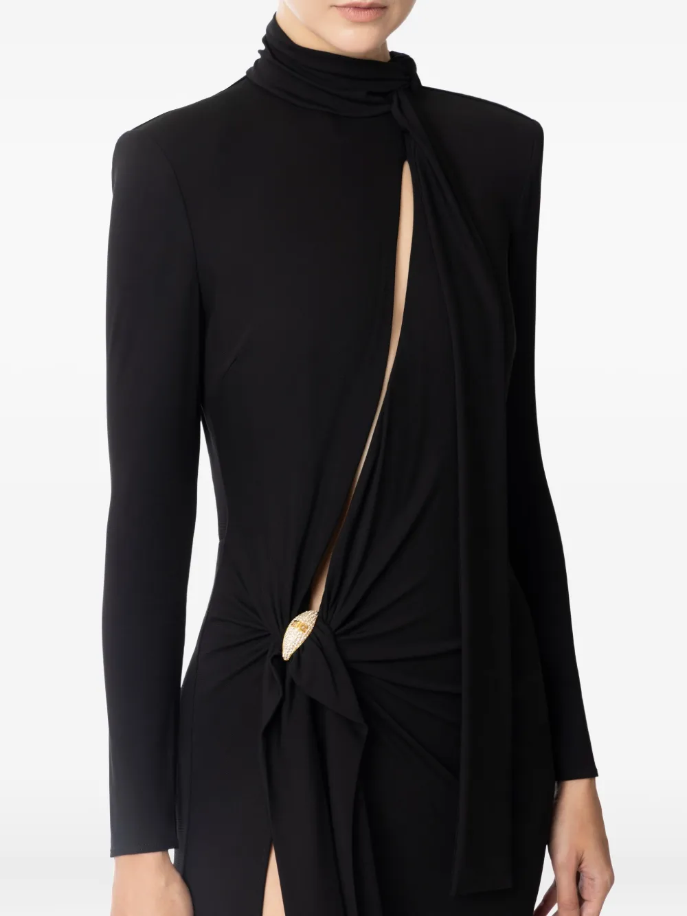 Elisabetta Franchi Maxi-avondjurk met geknoopt detail Zwart