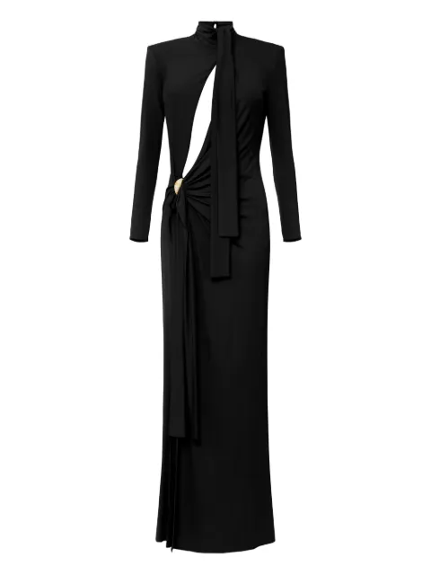 Elisabetta Franchi knot-detail slit maxi evening dress
