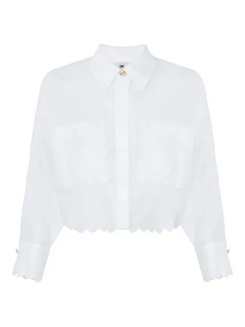 Elisabetta Franchi scallop-trimmed cotton shirt