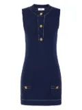Elisabetta Franchi button-fastening pocket mini dress - Blue