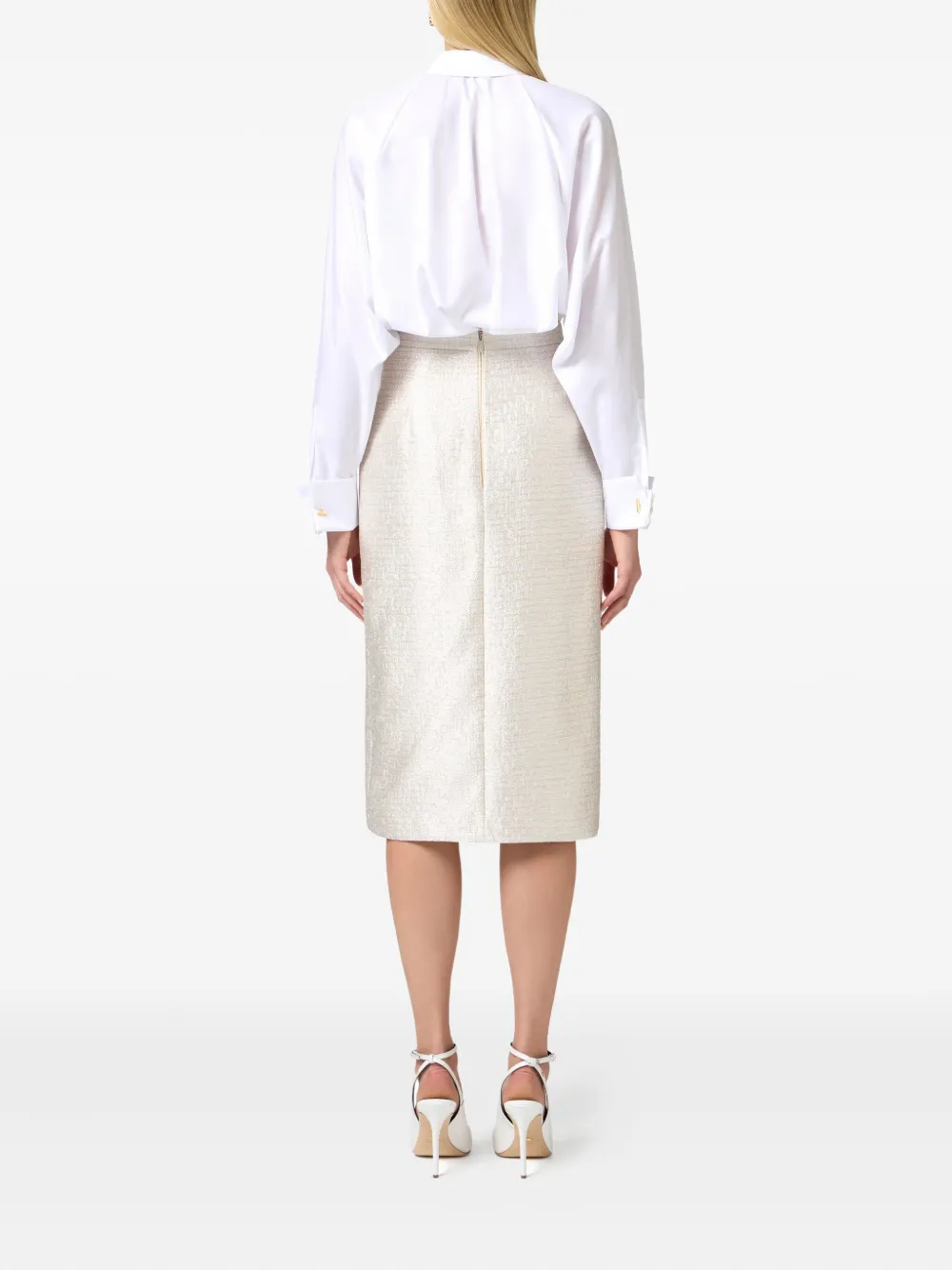 Elisabetta Franchi pearl-embellishment shirt Wit