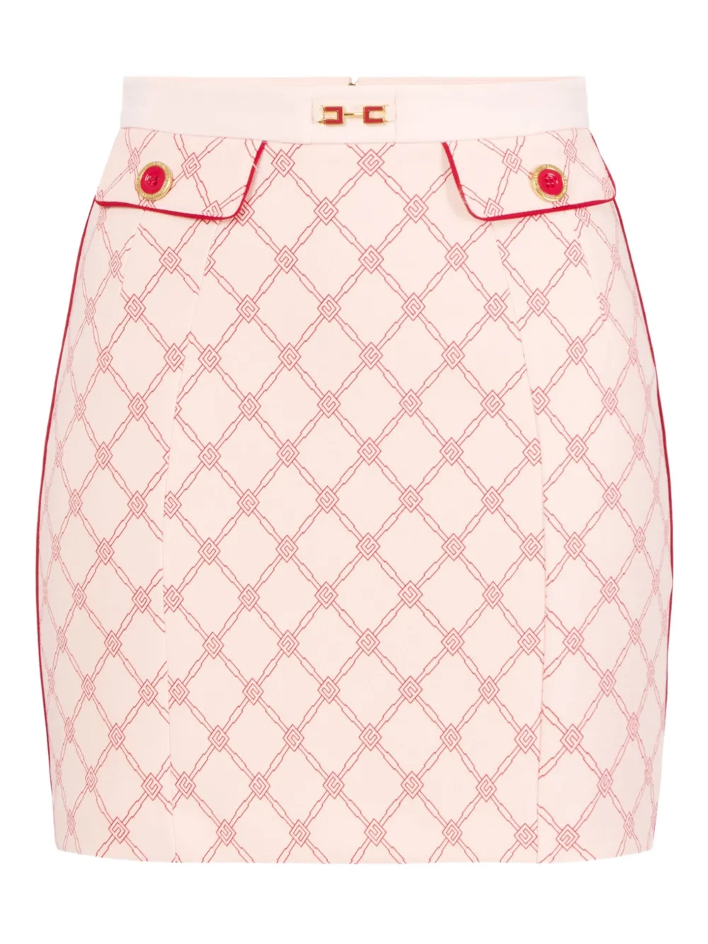 Elisabetta Franchi geometric-print crêpe mini skirt - ピンク Elisabetta Franchi geometric-print crêpe mini skirt - ピンク